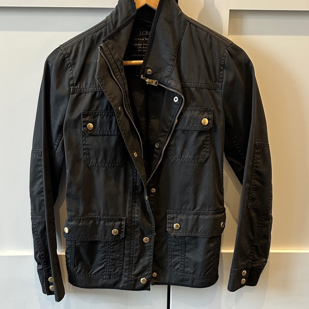 J. Crew Dark olive Field Jacket with Brass Accents